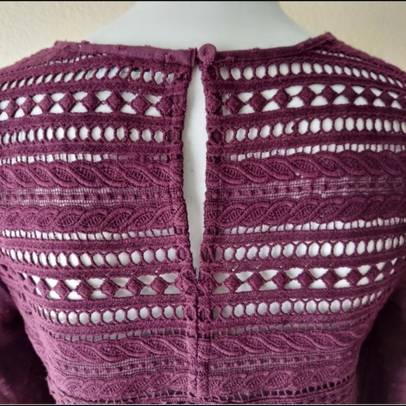 NWT DR2 by Daniel Rainn Wine Longsleeve Top S - Picture 4 of 6